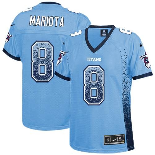 Women's Limited Marcus Mariota Nike Jersey Light Blue - #8 Drift Fashion NFL Tennessee Titans